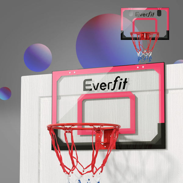 Everfit 23" Mini Basketball Hoop Backboard Door Wall Mounted Sports Kids Red Basketball Backboards