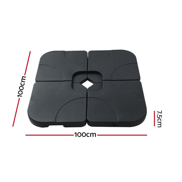 Instahut Outdoor Umbrella Base 50Cm 4 Plates Stand Pod Cantilever Umbrella Accessories