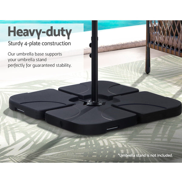 Instahut Outdoor Umbrella Base 50Cm 4 Plates Stand Pod Cantilever Umbrella Accessories