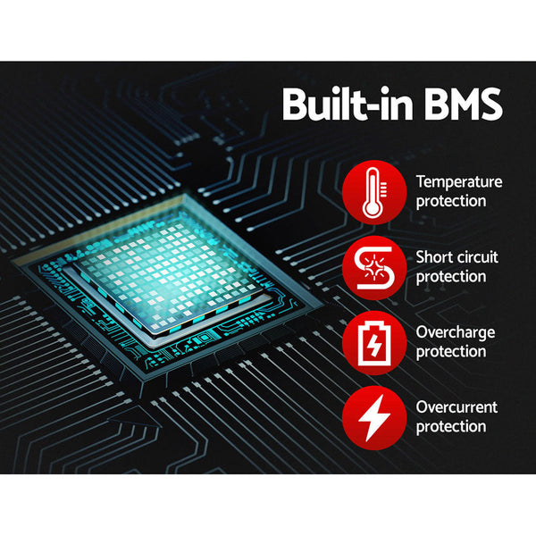 Giantz 12V 100Ah Lithium Battery Lifepo4 Deep Cycle Box Solar Caravan Camping Battery Boxes