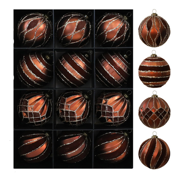 Hand Painted Christmas Ball Decorations 8Cm/12Pcs Matte Balls Tree Ornaments Seasonal Decorations