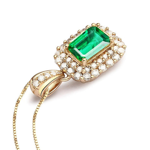 Veile Studios And American Square Pendant Necklace For Women With Crystal Zirconium Necklaces & Pendants