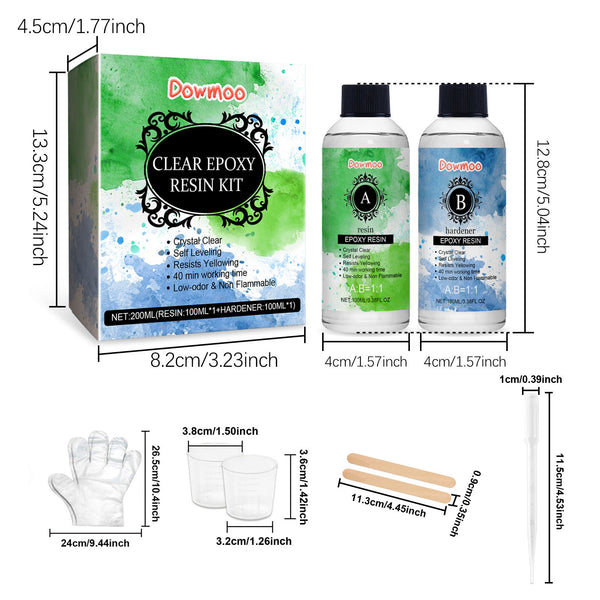 Clear Epoxy Resin Kit High Transparent Yellowing Resistance Diy Material Handmade Products Set Crafting Tools