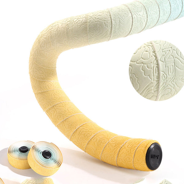 Road Bike Handlebar Tape: Double Pinyin Cloud Pattern Gradient Color Comfortable Shock Absorbing Breathable Handlebar Grips Tape & Pads