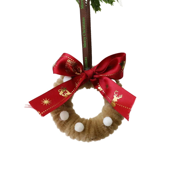 Twisted Stick Fabric Christmas Wreath Ornament Diy Tree Decoration Bow Finished Product Seasonal Decorations