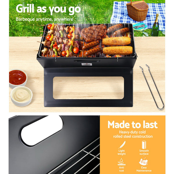 Grillz Bbq Grill Charcoal Smoker Foldable Barbecues Grills & Smokers