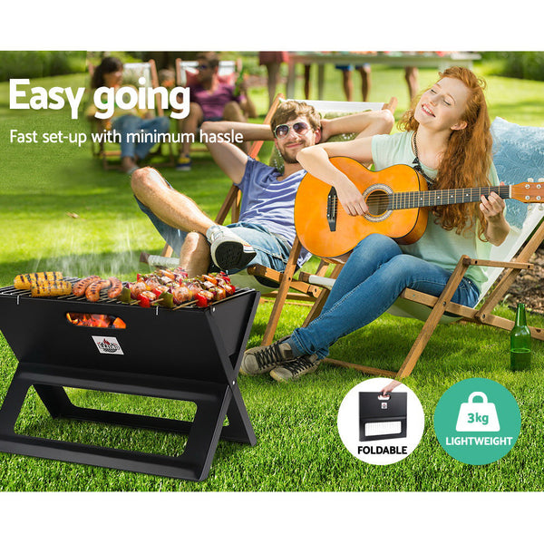 Grillz Bbq Grill Charcoal Smoker Foldable Barbecues Grills & Smokers