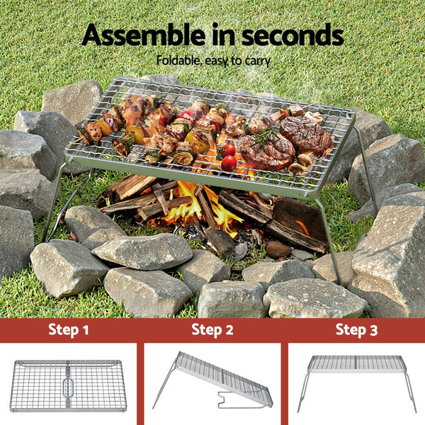 Grillz Bbq Charcoal Smoker Foldable Camping Outdoor Barbecues Grills & Smokers