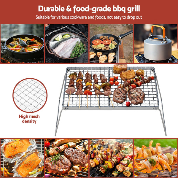 Grillz Bbq Charcoal Smoker Foldable Camping Outdoor Barbecues Grills & Smokers