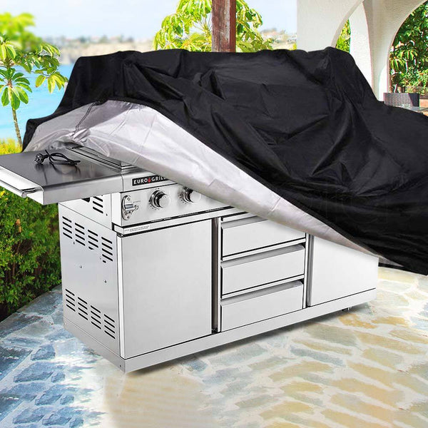 Eurogrille Cover For 8 Burner Double Hood Bbq Black Barbecue Accessories