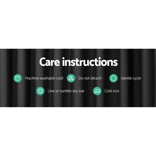 Artiss 2X Blockout Curtains Eyelet 140X230cm Black Curtains & Drapes