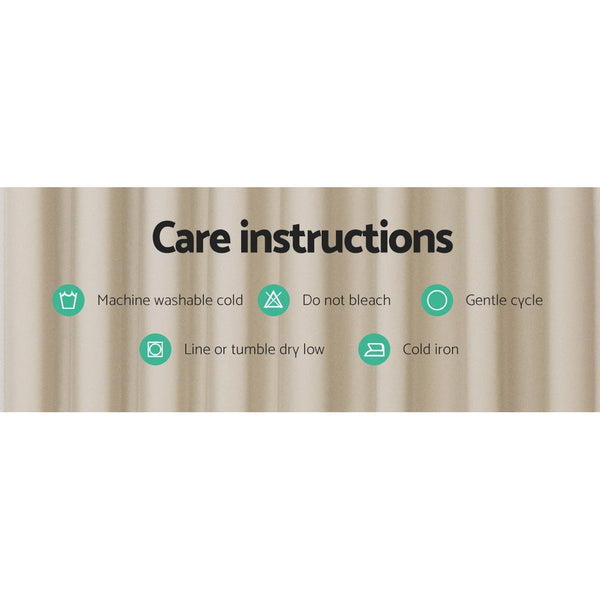 Artiss 2X Blockout Curtains Eyelet 180X213cm Beige Curtains & Drapes