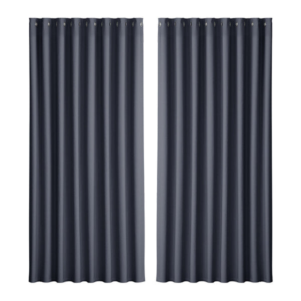 Artiss 2X Blockout Curtains Eyelet 300X230cm Beige Curtains & Drapes