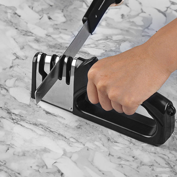 4 Stage Kitchen Knife Sharpener Multifunctional Portable Non Slip Base Gadget Sharpeners