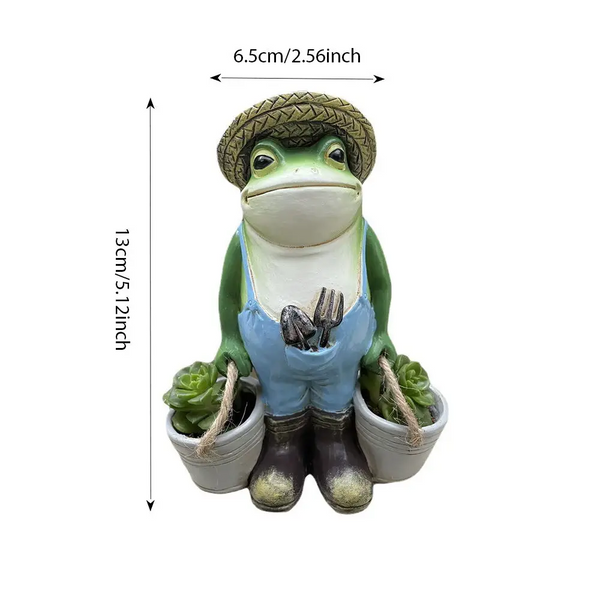 Frog Bucket Resin Flower Pot Fun Small Animal Decoration Outdoor Garden Statue Ornament Lawn Yard Ornaments & Statues