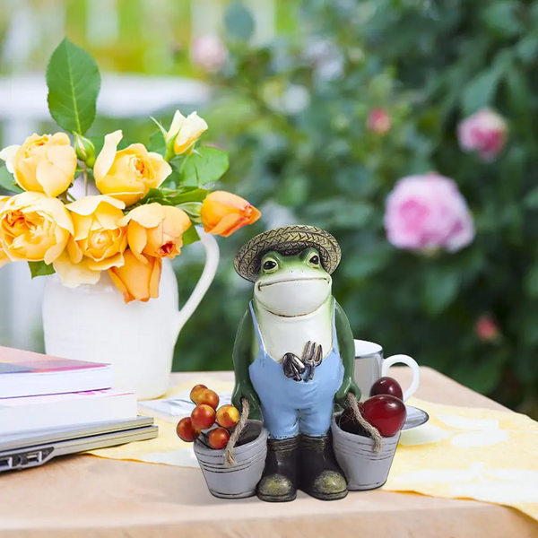 Frog Bucket Resin Flower Pot Fun Small Animal Decoration Outdoor Garden Statue Ornament Lawn Yard Ornaments & Statues