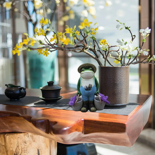 Frog Bucket Resin Flower Pot Fun Small Animal Decoration Outdoor Garden Statue Ornament Lawn Yard Ornaments & Statues
