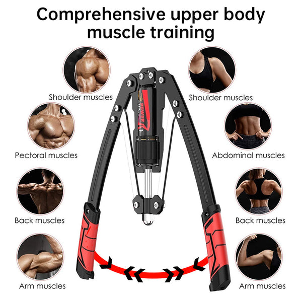 Twister Arm Trainer 3 In 1 Hydraulic Chest & Workout Equipment With Ab Roller | Adjustable Resistance 22 440 Lbs Hand Grippers
