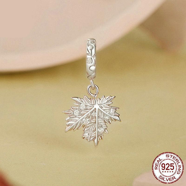 Veile Studios Silver Charm Original Maple Leaf Pendant S925 Bracelet Beads Decoration Bracelets