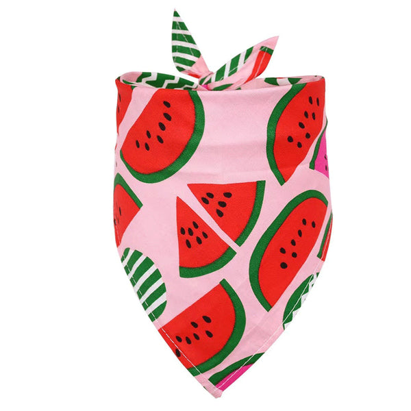 Pet Accessories Summer Fruit Style Pure Cotton Drool Towel Triangle Scarf Dog Clothing & Shoes