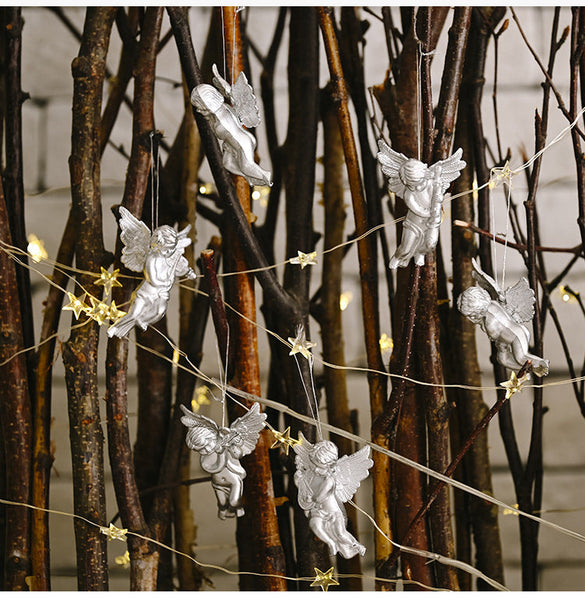 Christmas Decorations Gold And Silver Angel Ornaments Creative New Style Little Doll Hanging Tree Seasonal Decorations