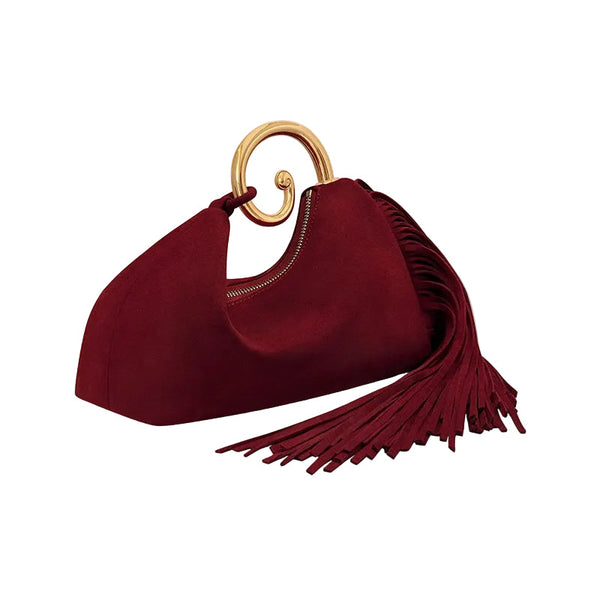 Winter Women's Bag Fashionable Synthetic Suede Purse With Leather Tassels Elegant Outdoor Travel Women's Bags & Handbags