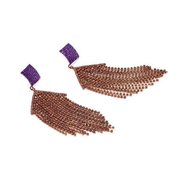 Veile Studios Temperament Diamond Rhinestone Long Dangle For Women Jewelry Earrings