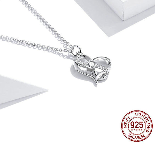Silver S925 Necklace Women's Heart Shaped Pendant Jewelry Necklaces & Pendants