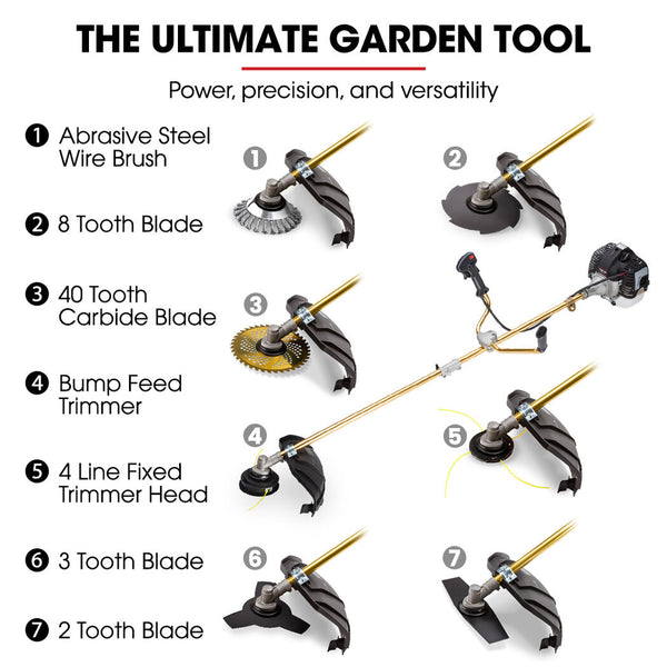 Baumr Ag 65Cc Brushcutter Whipper Snipper Trimmer Cutter Multi Pole Tool String Trimmers