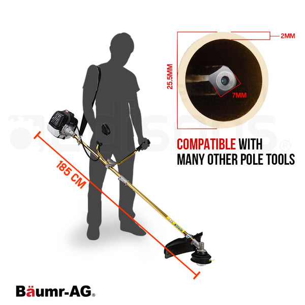 Baumr Ag 65Cc Brushcutter Whipper Snipper Trimmer Cutter Multi Pole Tool String Trimmers