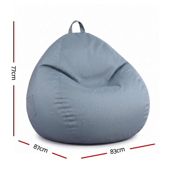 Artiss Outdoor Bean Bag Chair Cover (No Filler) Grey Bean Bags & Inflatables
