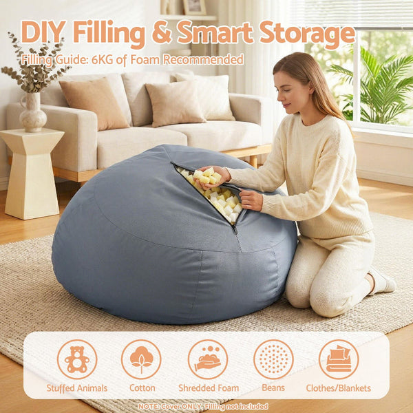 Artiss Outdoor Bean Bag Chair Cover (No Filler) Grey Bean Bags & Inflatables