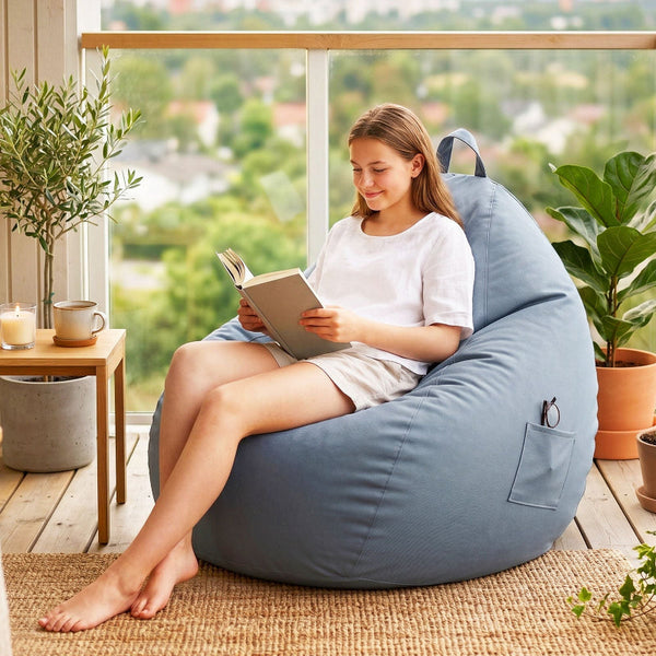 Artiss Outdoor Bean Bag Chair Cover (No Filler) Grey Bean Bags & Inflatables