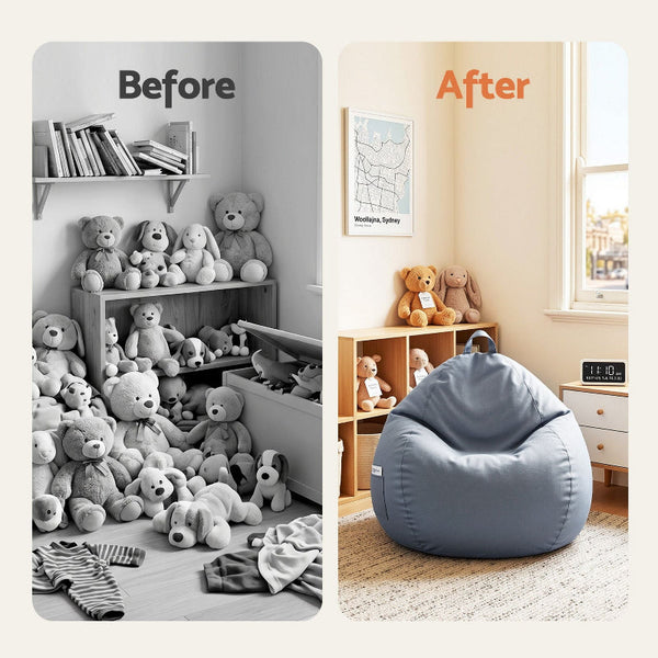 Artiss Outdoor Bean Bag Chair Cover (No Filler) Grey Bean Bags & Inflatables