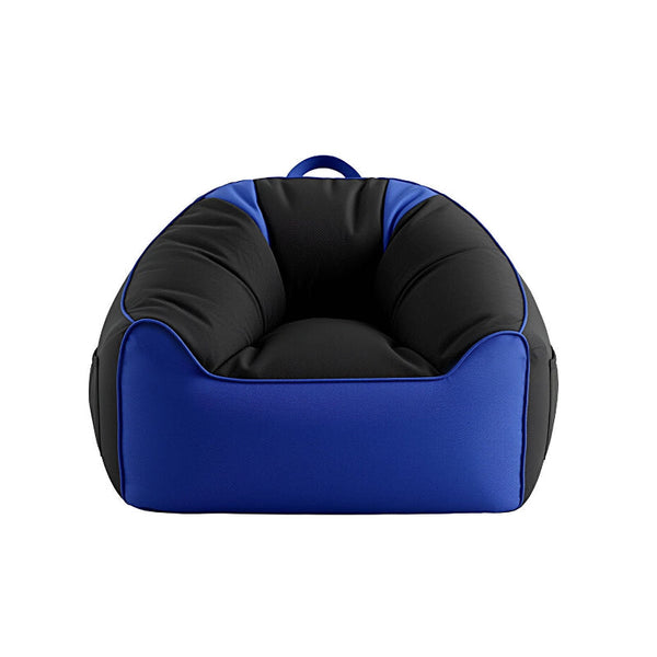 Artiss Gaming Bean Bag Chair Cover Blue/Black Splash Proof Side Pockets Bean Bags & Inflatables