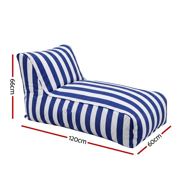 Artiss Blue Outdoor Splash Proof Bean Bag Chair Cover (No Filler) Bean Bags & Inflatables