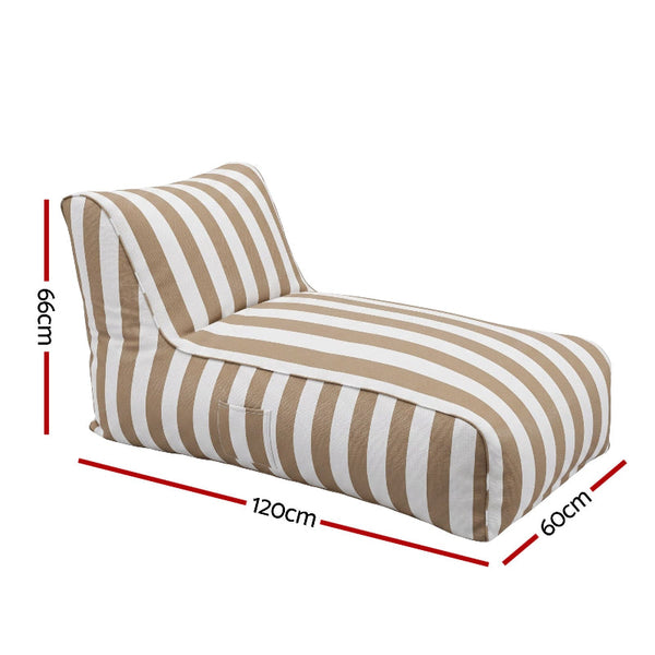 Artiss Taupe Outdoor Splash Proof Bean Bag Chair Cover (No Filler) Bean Bags & Inflatables