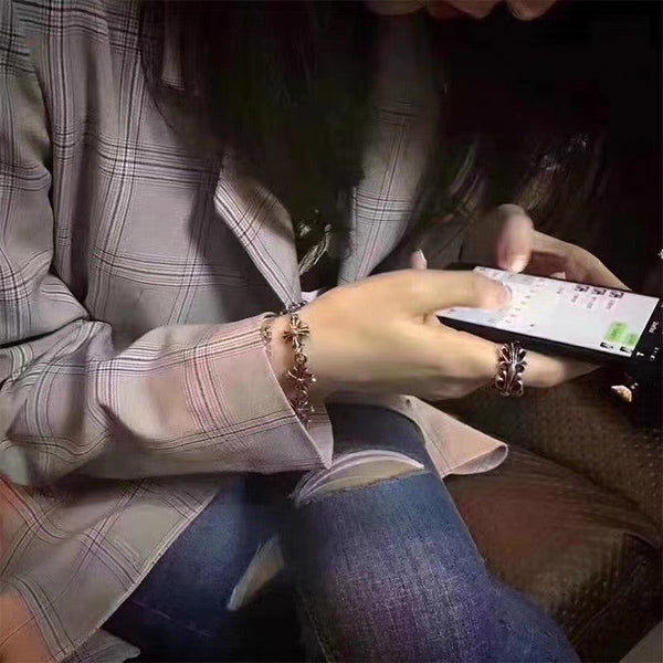 Retro Fine Letter Insert Dice Cross Flower Ball Collection Chain Jewelry Bracelet For Men And Women Bracelets