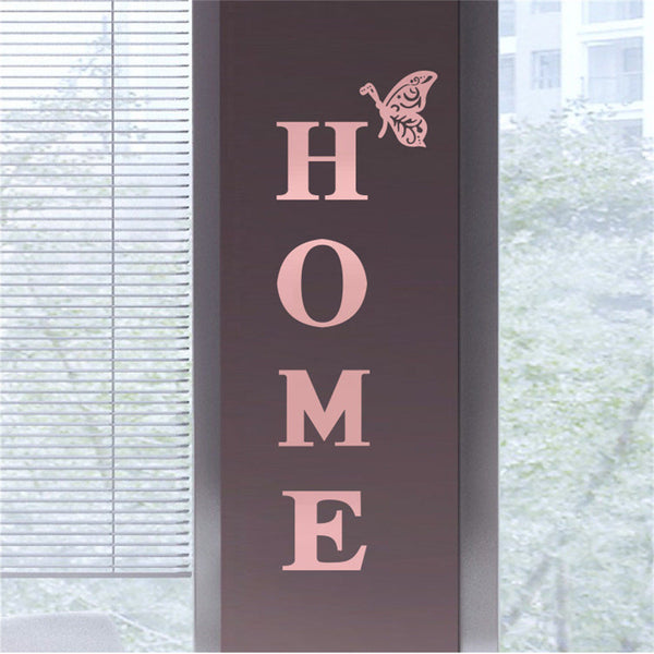 Home Butterfly Acrylic Mirror Wall Letter Stickers Background Wall Stickers