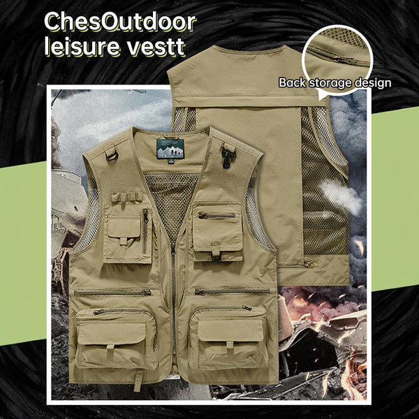 Menas Summer Tactical Vest: 14 Pocket Mesh Ideal For Hiking Fishing Photography & Work Vests
