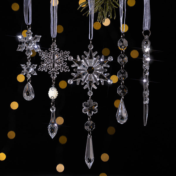 Hobe Cross Border New Christmas Decoration Items Transparent Snowflake Bayberry Ball Acrylic Ice Cone Seasonal Decorations