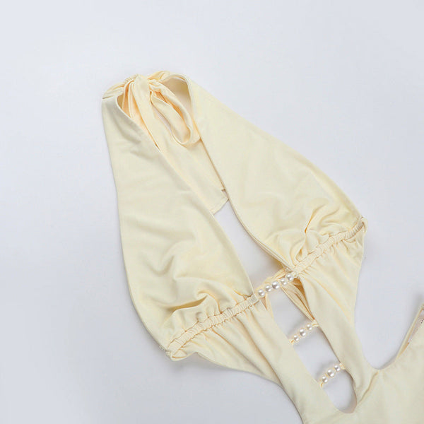 Bead Hollow Hot Spring Swimming Neck Hanging Comfortable Jumpsuit Jumpsuits Rompers & Playsuits