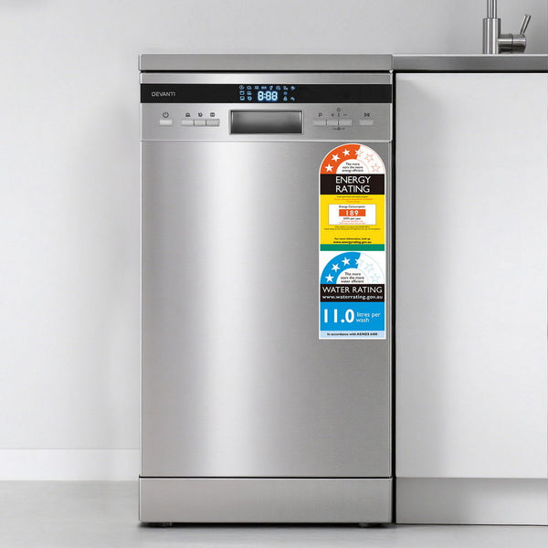 Devanti 10 Place Settings Freestanding Dishwasher Silver Dishwashers