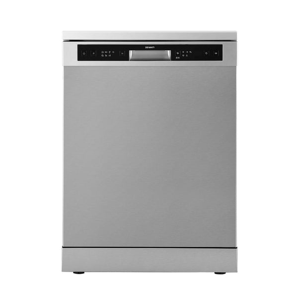 Devanti 60Cm 14 Place Settings Freestanding Dishwasher Silver Dishwashers