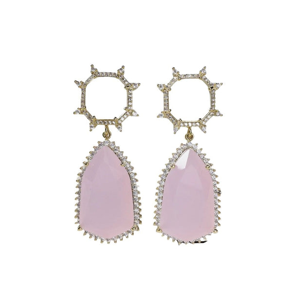 Veile Studios Fashionable Elegant Geometric Star Treasure Micro Paved Zircon Earrings