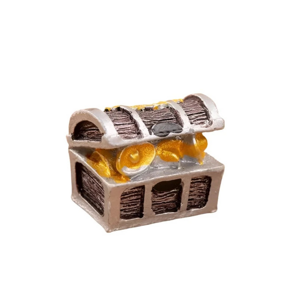 Simulation Treasure Chest Box Antique Resin Fish Tank Landscape Ornaments Decorations