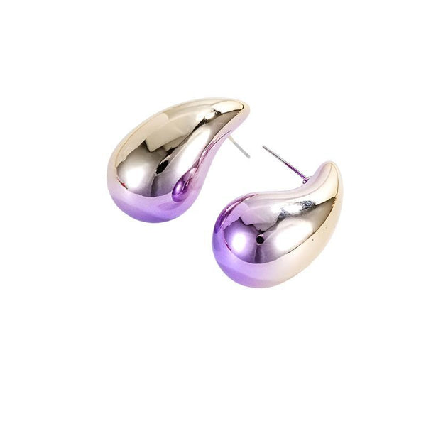 Veile Studios Gradient Colour Hollow Water Drop For Women Fashion Jewellery Accessories Earrings