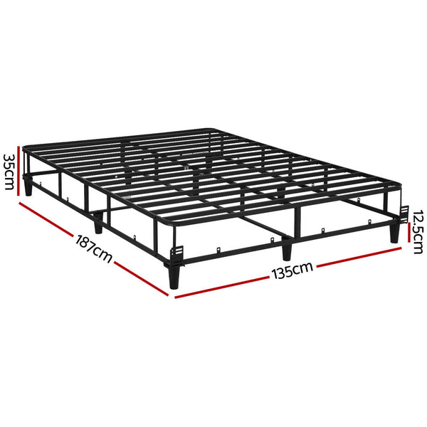 Artiss Bed Frame Double Size Metal Grey Mason Double Bed Frames