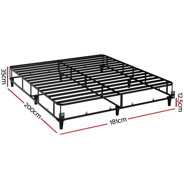 Artiss Bed Frame King Size Metal Grey Mason King Bed Frames