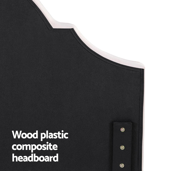 Velvet Fabric Bed Headboard Scalloped Design King Size Home Furniture Headboards & Footboards